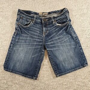 Kut From The‎ Kloth Jean Shorts Women's Size 4 Blue Denim Embroidered Whiskered